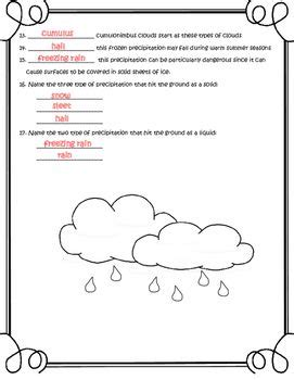 Weather Freebie Name That Cloud Or Precipitation 2 Types Of Clouds Worksheet Answer Key - Types Of Clouds Worksheet Answer Key