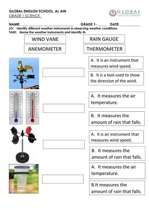 Weather Instruments Interactive Worksheet Edform Weather Instruments Worksheet 8th Grade - Weather Instruments Worksheet 8th Grade