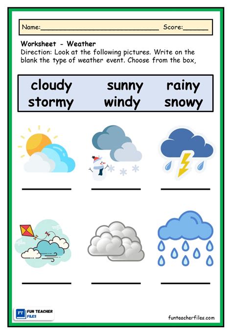 Weather Kindergarten Worksheets Teaching Resources Tpt Math Weather Worksheet For Kindergarten - Math Weather Worksheet For Kindergarten
