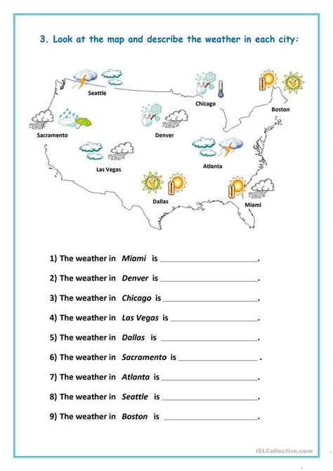 Weather Map Worksheet 3rd Grade   Pdf Weather Forecasting Worksheet K5 Learning - Weather Map Worksheet 3rd Grade