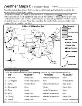 Weather Maps I Practice Current Conditions And Forecast Weather Map Worksheet 3rd Grade - Weather Map Worksheet 3rd Grade
