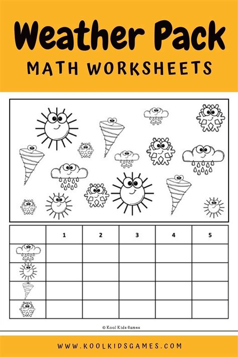 Weather Math Worksheets Pack 9 Pages Free Kool Weather Math - Weather Math