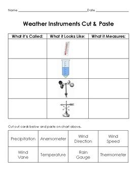 Weather Tools Cut And Paste Worksheet Teach Starter Weather Worksheets 4th Grade - Weather Worksheets 4th Grade