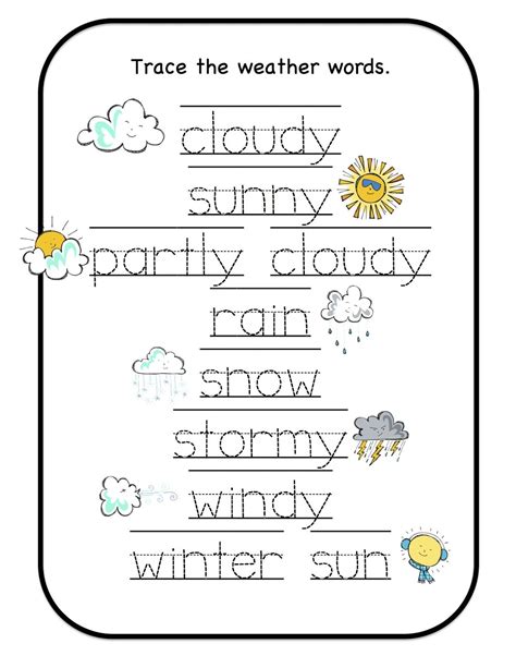 Weather Tracing Worksheets Weather Tracking Worksheet - Weather Tracking Worksheet