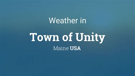 weather unity maine