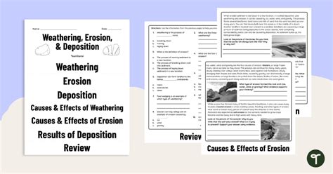 Weathering Erosion And Deposition Flipbook Teach Starter Weather Erosion And Deposition Worksheet - Weather Erosion And Deposition Worksheet
