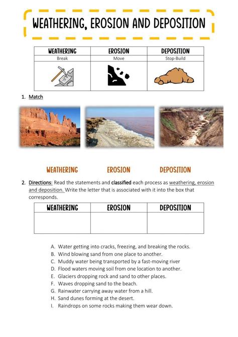 Weathering Erosion And Deposition Worksheet Live Worksheets Weathering And Erosion Worksheet Answers - Weathering And Erosion Worksheet Answers
