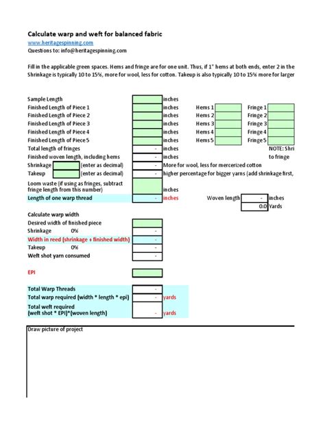 Weaving Calculation