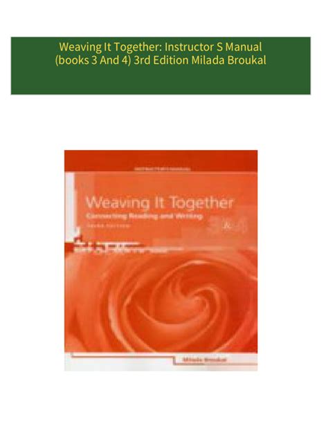 Read Online Weaving It Together Third Edition Instructor 