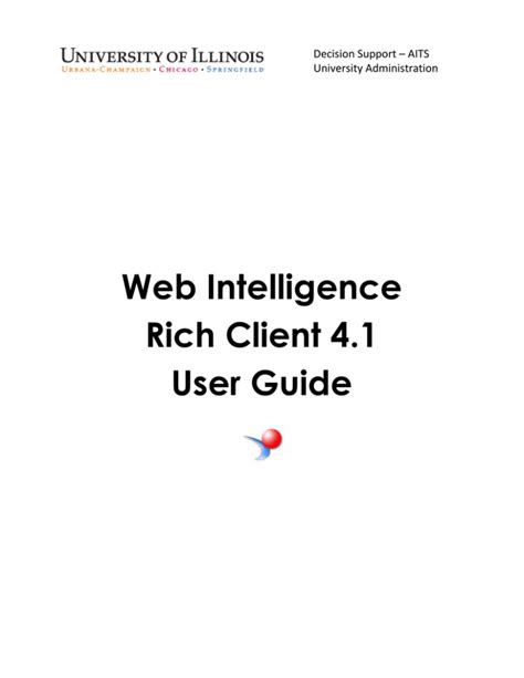 Read Online Web Intelligence Rich Client User Guide File Type Pdf 