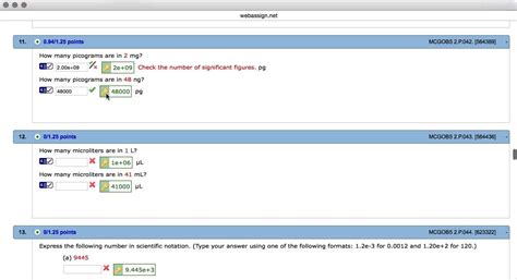 Webassign Answer Key