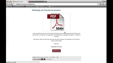 Webassign Answers Precalculus