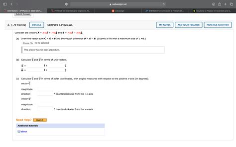 webassign physics answers key ap
