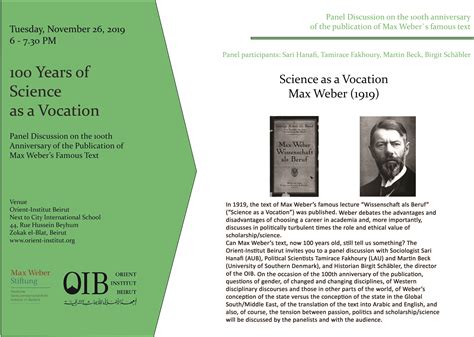 Weber Science As A Vocation