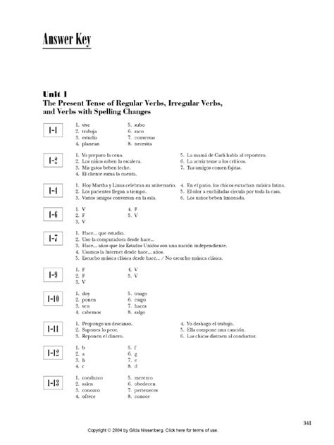 Websam Answer Key Spanish