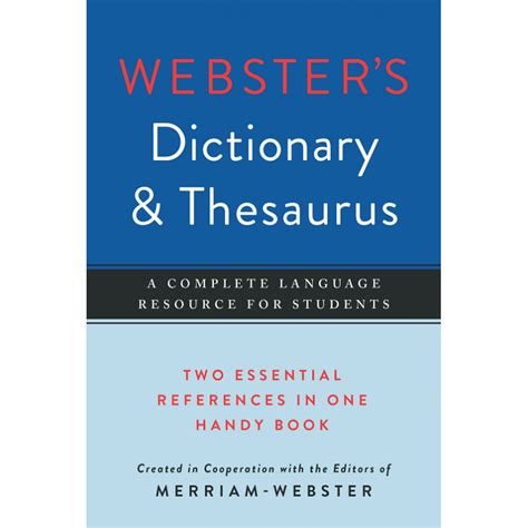 Webster S Dictionary Thesaurus For Students With