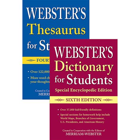 Websters Dictionary For Students With Websters Thesaurus For Students 3 E