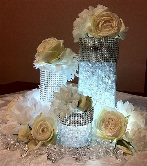 Wedding Centerpiece With Bling And Diamonds