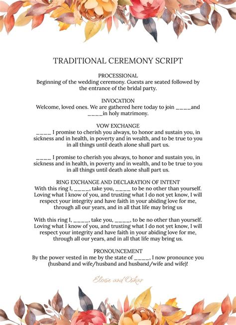 Wedding Ceremony Scripts