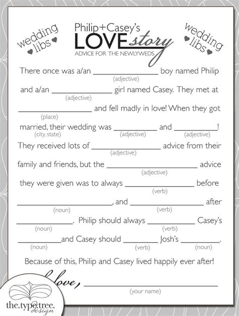 Wedding Mad Libs