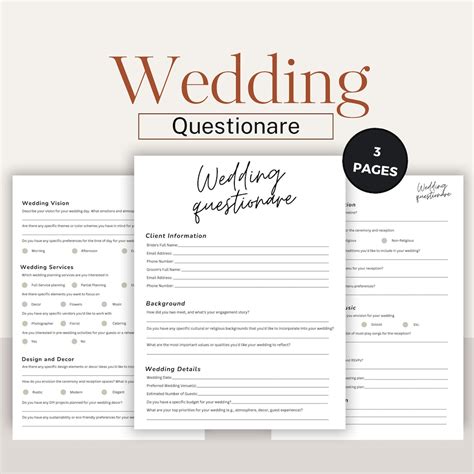 Wedding Planner Client Information Form Template