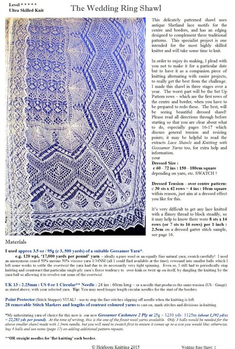 Wedding Ring Shawl Knitting Pattern