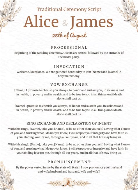 Wedding Vows Script