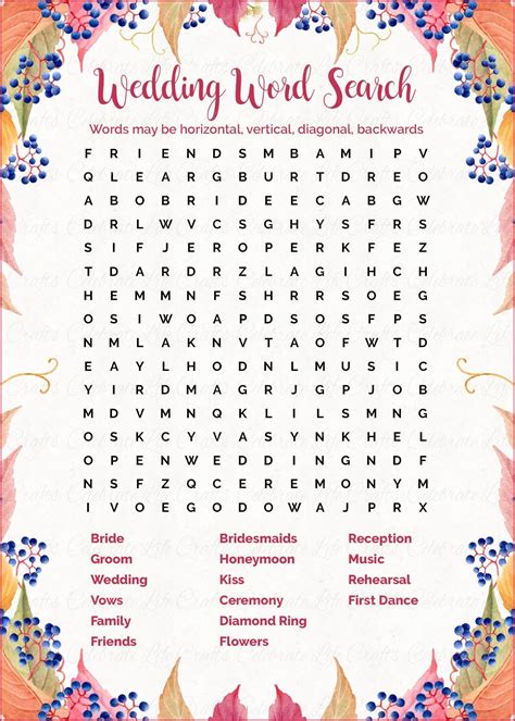 Wedding Word Search Puzzle Free Printable Childrens Wedding Word Search - Childrens Wedding Word Search