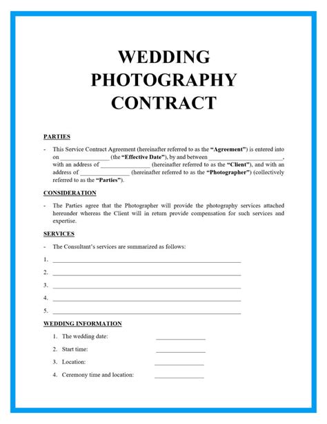 Download Wedding Photography Agreement Template 