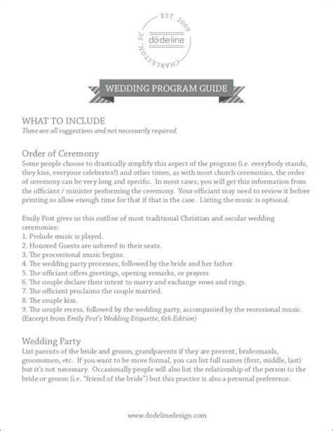 Download Wedding Program Guide 