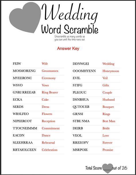 Read Wedding Word Scramble Word Game World 