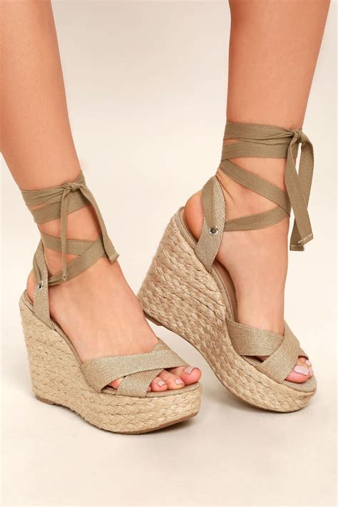 Wedge Heels With Laces On The Back