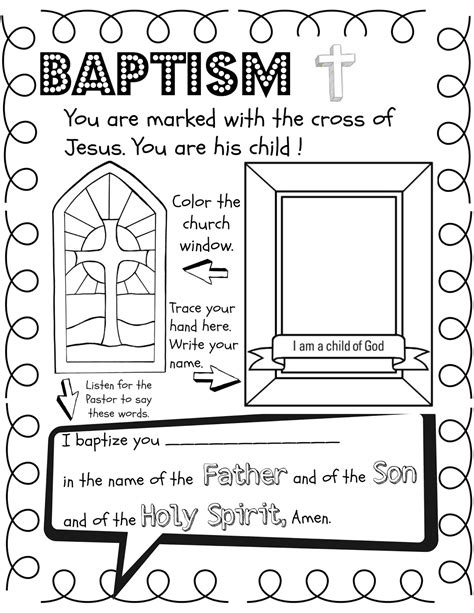 Week 5 Baptism Baptism Worksheet   Preschool - Baptism Worksheet + Preschool