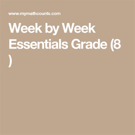 Week By Week Math Essentials Grade 6