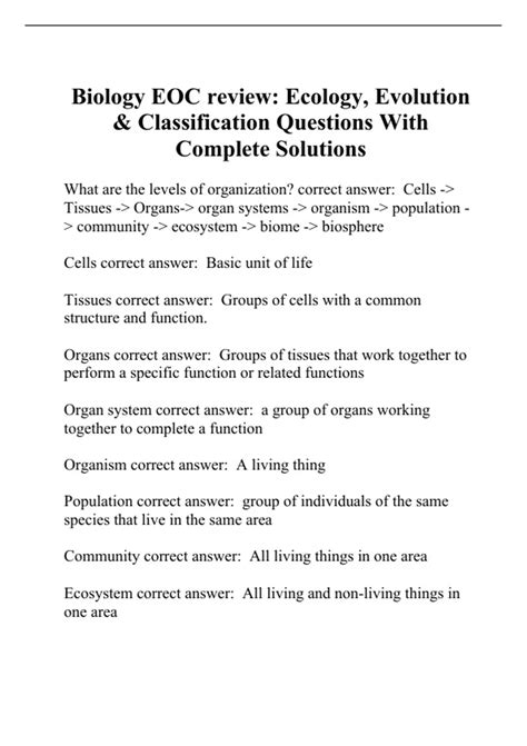 Read Online Week 6 Eoc Review Evolution Human Body Biotechnology 