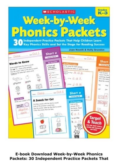 Full Download Week By Week Phonics Packets 30 Independent Practice Packets That Help Children Learn Key Phonics Skills And Set The Stage For Reading Success 