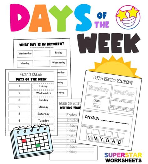 Weekly Calendar Activity Pages Superstar Worksheets Calendar Worksheet For Kindergarten - Calendar Worksheet For Kindergarten