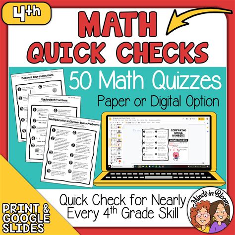 Weekly Math Quick Checks 4th Grade By Teaching Math Quick Check - Math Quick Check