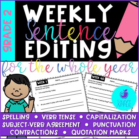 Weekly Sentence Editing For The Year 8211 Grade Editing Sentences 2nd Grade - Editing Sentences 2nd Grade