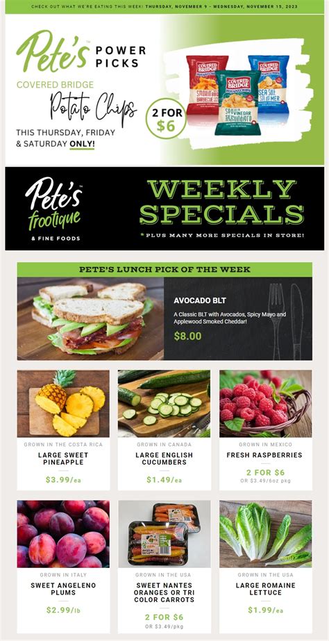 weekly specials – Petes Frootique