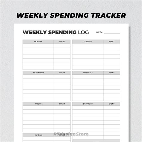 weekly spending tracker Google Search Printables/templates