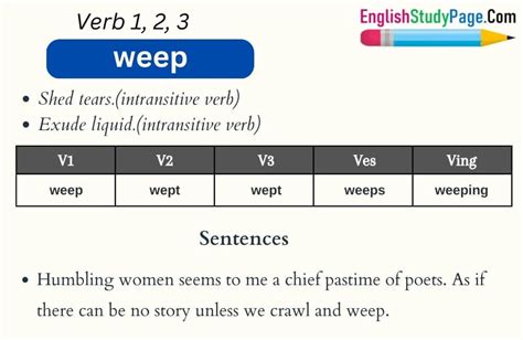 weep in english