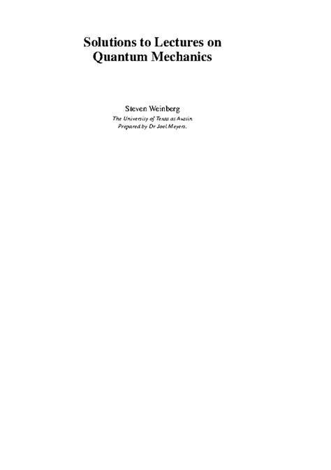 Weinberg Solutions Quantum