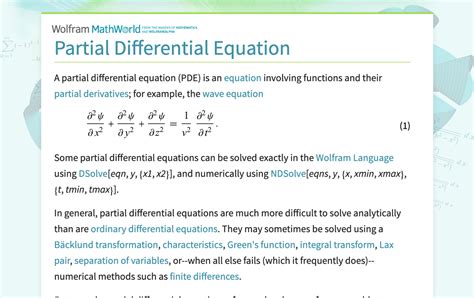Weinberger Partial Differential Eqations Solution