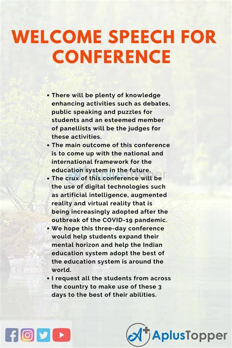 welcome speeches for conference