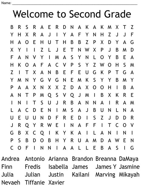 Welcome To 2nd Grade Word Search 2nd Grade Word Search - 2nd Grade Word Search