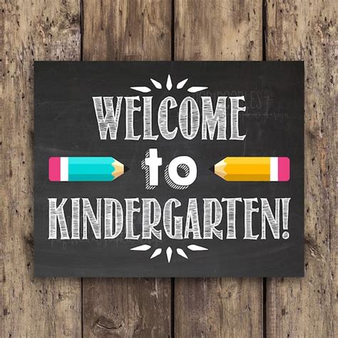 Welcome To Kindergarten Sign Etsy Kindergarten Signs - Kindergarten Signs