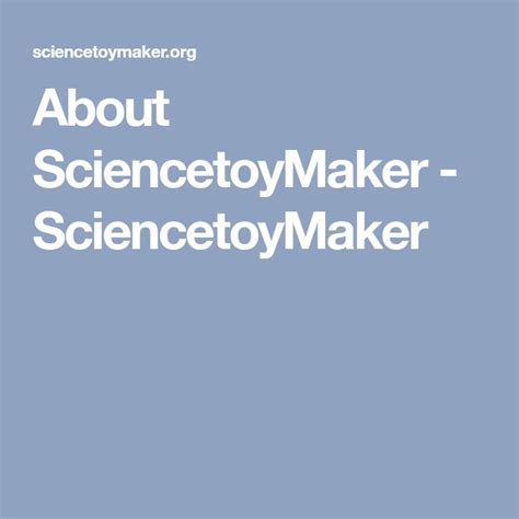 Welcome To Sciencetoymaker Sciencetoymaker Science Making - Science Making