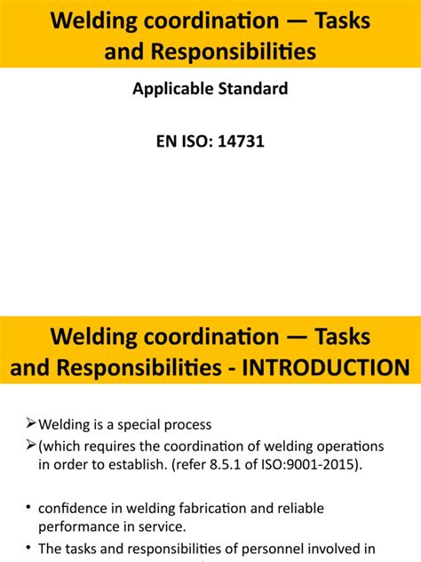 Welding Coordination Tasks And Responsibilities
