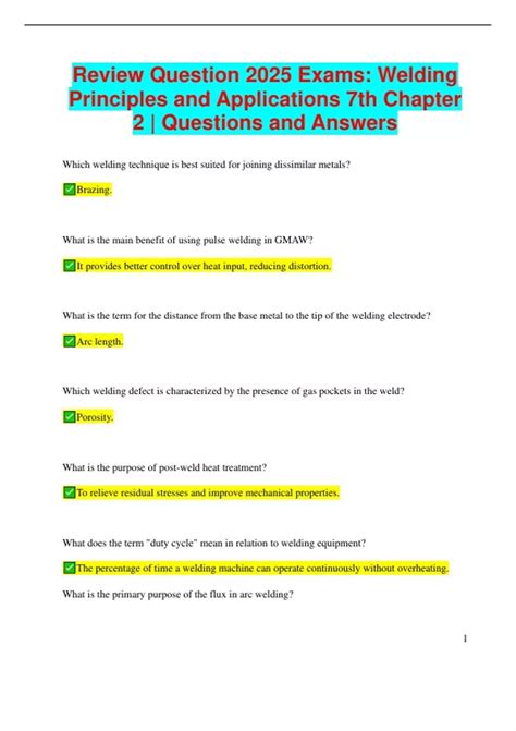 welding principles and practice answer key for